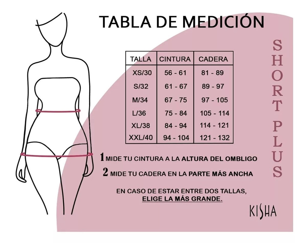 Short Plus Con Cierre Segunda Piel Marca Kisha