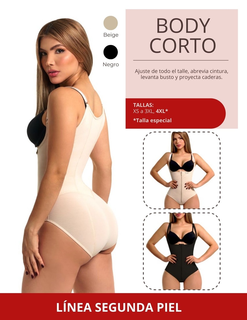 Body Corto Panty Segunda Piel Marca Kisha