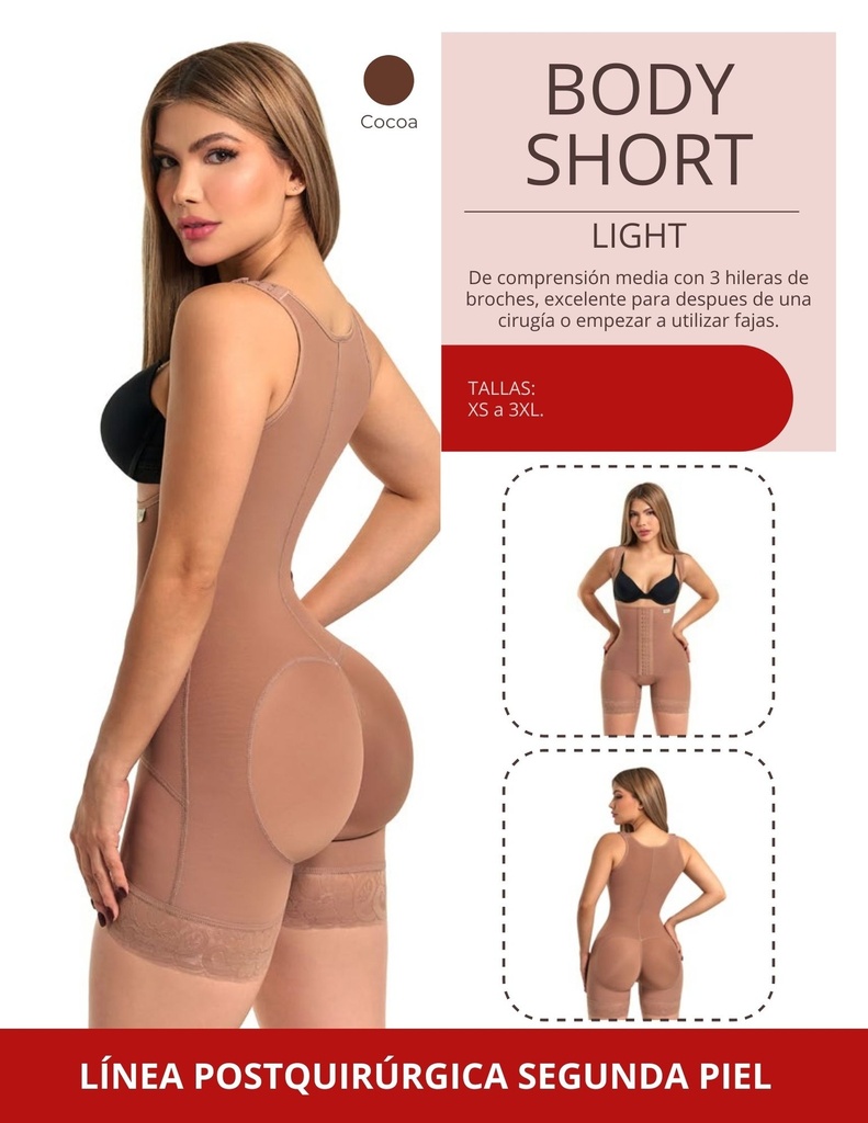 Body Short Light Tirante Grueso Segunda Piel Marca Kisha