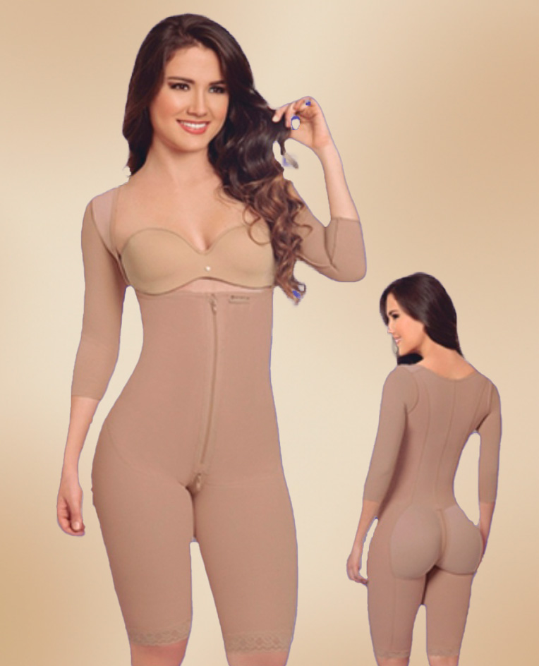 Body Largo Postquirurgico Con Mangas Segunda Piel Marca Kisha