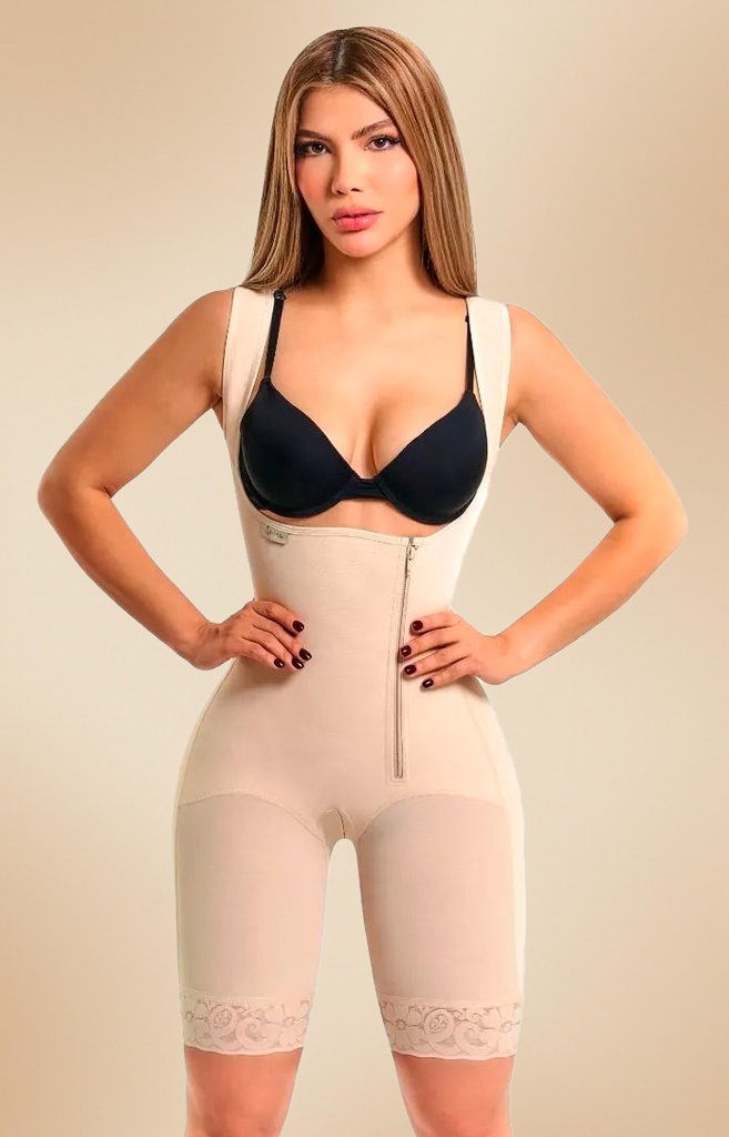 Body Largo  Postquirúrgico con Cierre Lateral Segunda Piel Marca Kisha