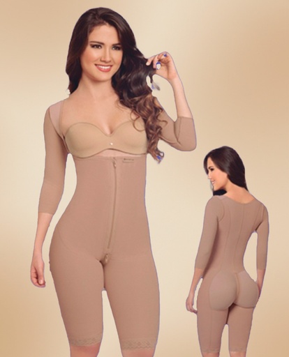 Body Largo Postquirurgico Con Mangas Segunda Piel Marca Kisha